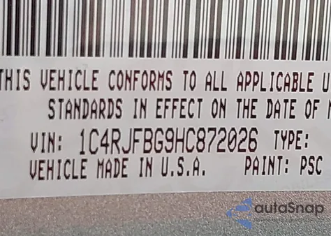 2017 Jeep Grand Cherokee Limited 4X4 from USA, damaged, VIN 1C4RJFBG9HC872026